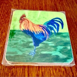 Gateway Arts Rooster Coaster Set of 4 - Handcrafted Folk Art Brookline MA